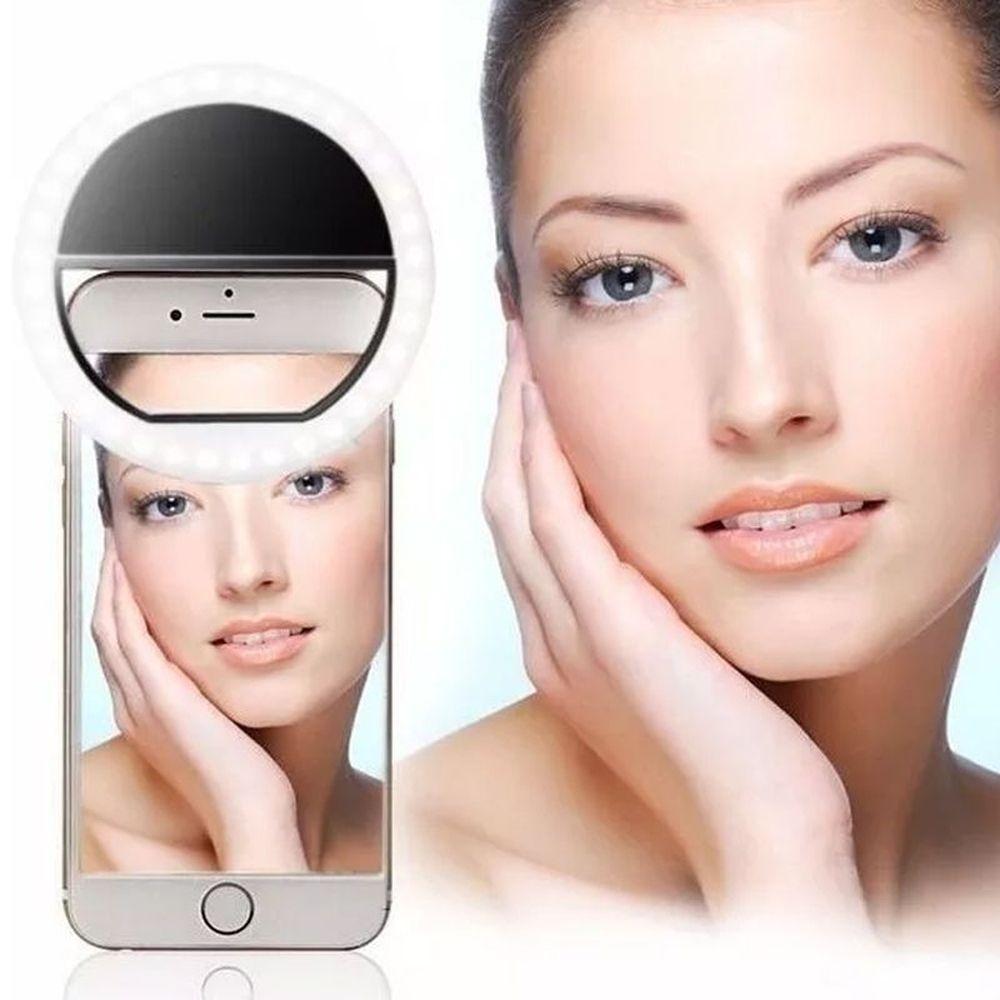 Luz De Selfie P/Celular Formato Ring Light Recarregável Rosa - 4