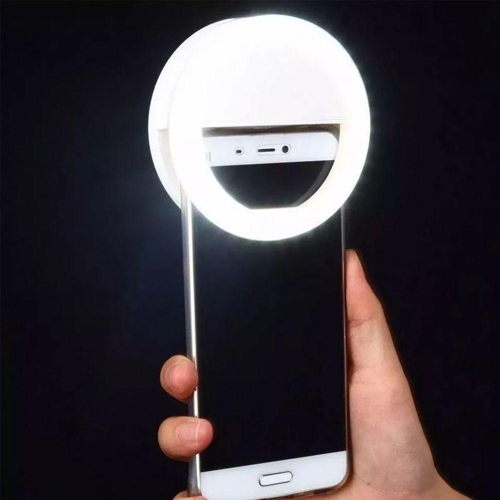 Luz De Selfie P/Celular Formato Ring Light Recarregável Rosa - 5