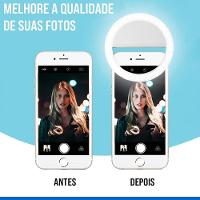Luz De Selfie P/Celular Formato Ring Light Recarregável Rosa - 5