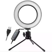 Iluminador Ring Light 16Cm Usb Led Misto 3500K 5500K + Tripe . - 1