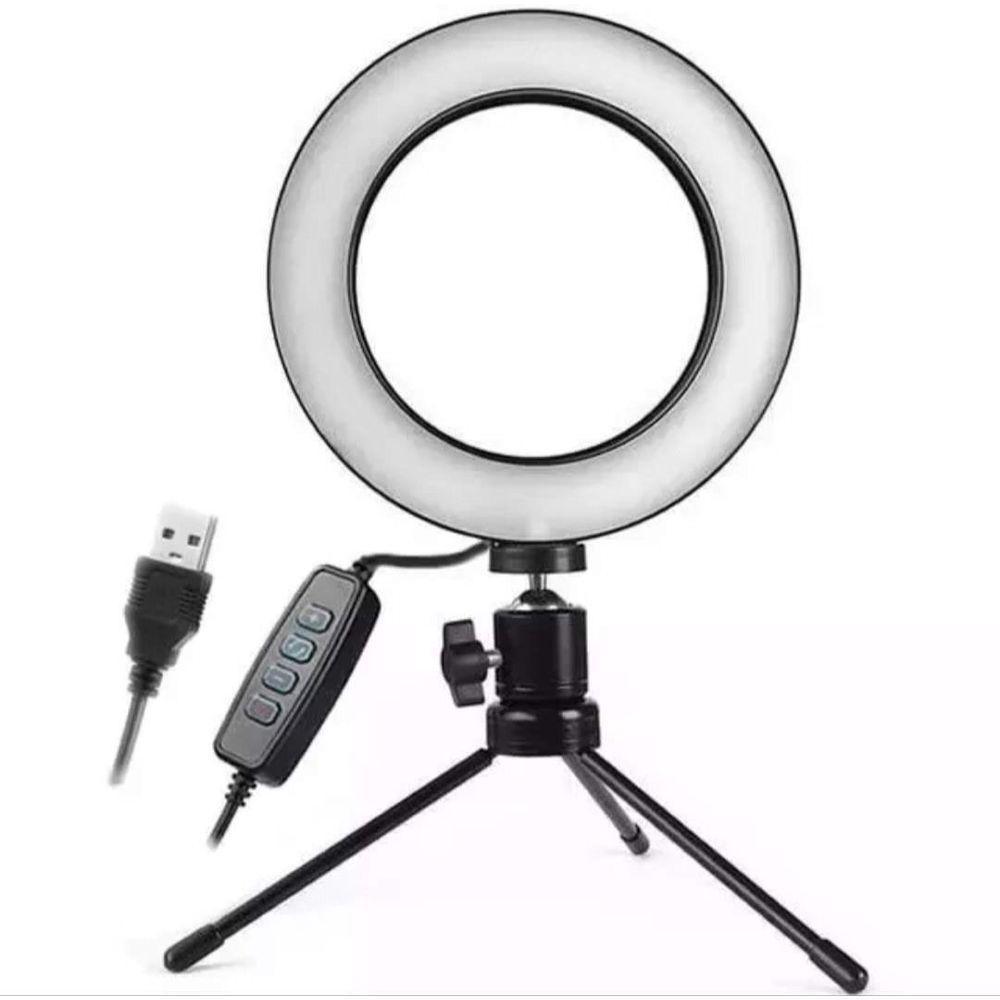 Iluminador Ring Light 16Cm Usb Led Misto 3500K 5500K + Tripe - 1