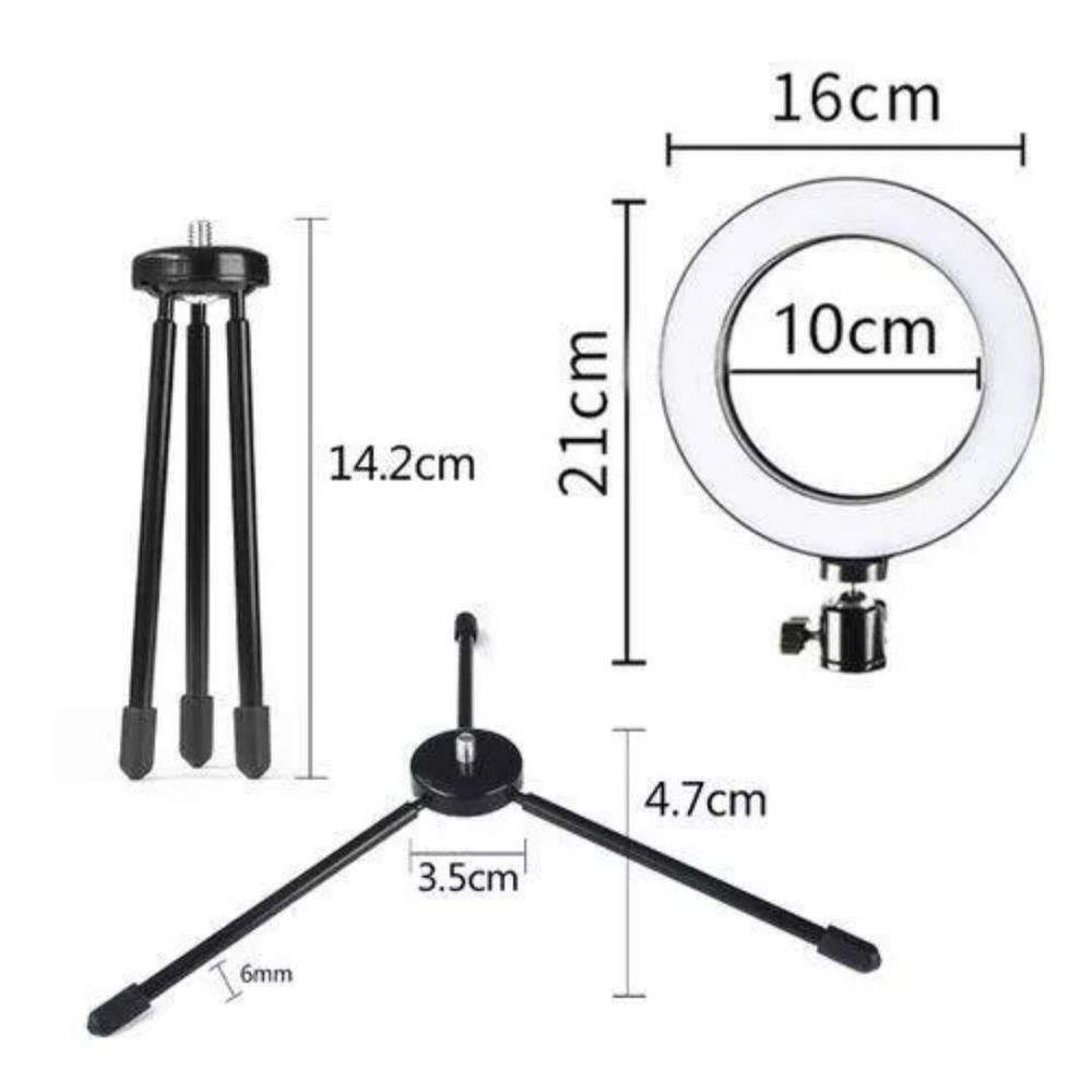 Iluminador Ring Light 16Cm Usb Led Misto 3500K 5500K + Tripe - 2