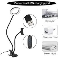 Sunbaca Clip On Led Selfie Ring Light Com Suporte Para Telefone Celular Garra 2 Em 1