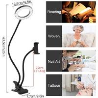 Sunbaca Clip On Led Selfie Ring Light Com Suporte Para Telefone Celular Garra 2 Em 1 - 7