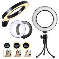Iluminador Ring Light Led Usb Com Tripé - 16Cm - Controle Cor Luminosidade . - 3