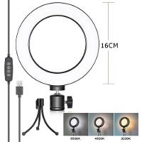 Iluminador Ring Light Led Usb Com Tripé - 16Cm - Controle Cor Luminosidade . - 4