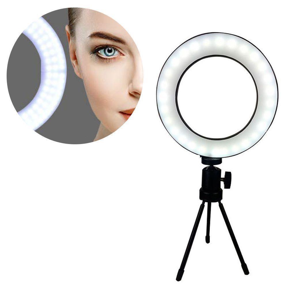 Iluminador Ring Light Tripe Mesa Portatil Luz Quente/Fria 6 Pl- 16 Cm - 3