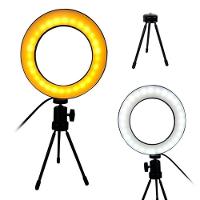 Iluminador Ring Light Tripe Mesa Portatil Luz Quente/Fria 6 Pl- 16 Cm - 1