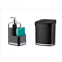 Kit Cozinha 2 Peças Preto Future Lixeira E Porta Detergente - 1