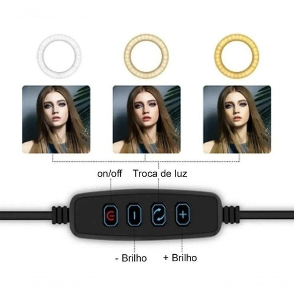 Ring Light Com Suporte Para Celular 6 Polegada Iluminador - 3