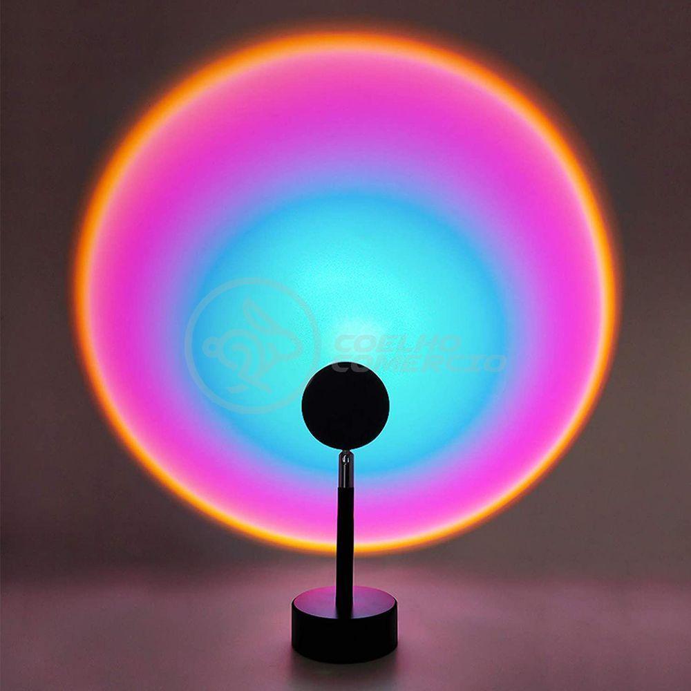 Mini Ring Light Sunset Projetor Lâmpada Tiktok Usb Arco íris - 5