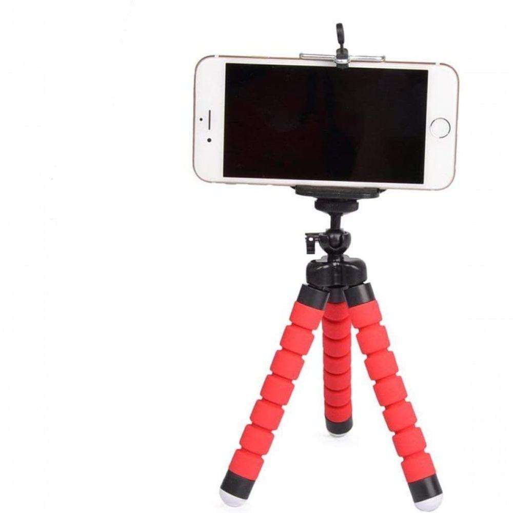 Tripé Para Celular Flexivel E Camera Vermelho P - 1