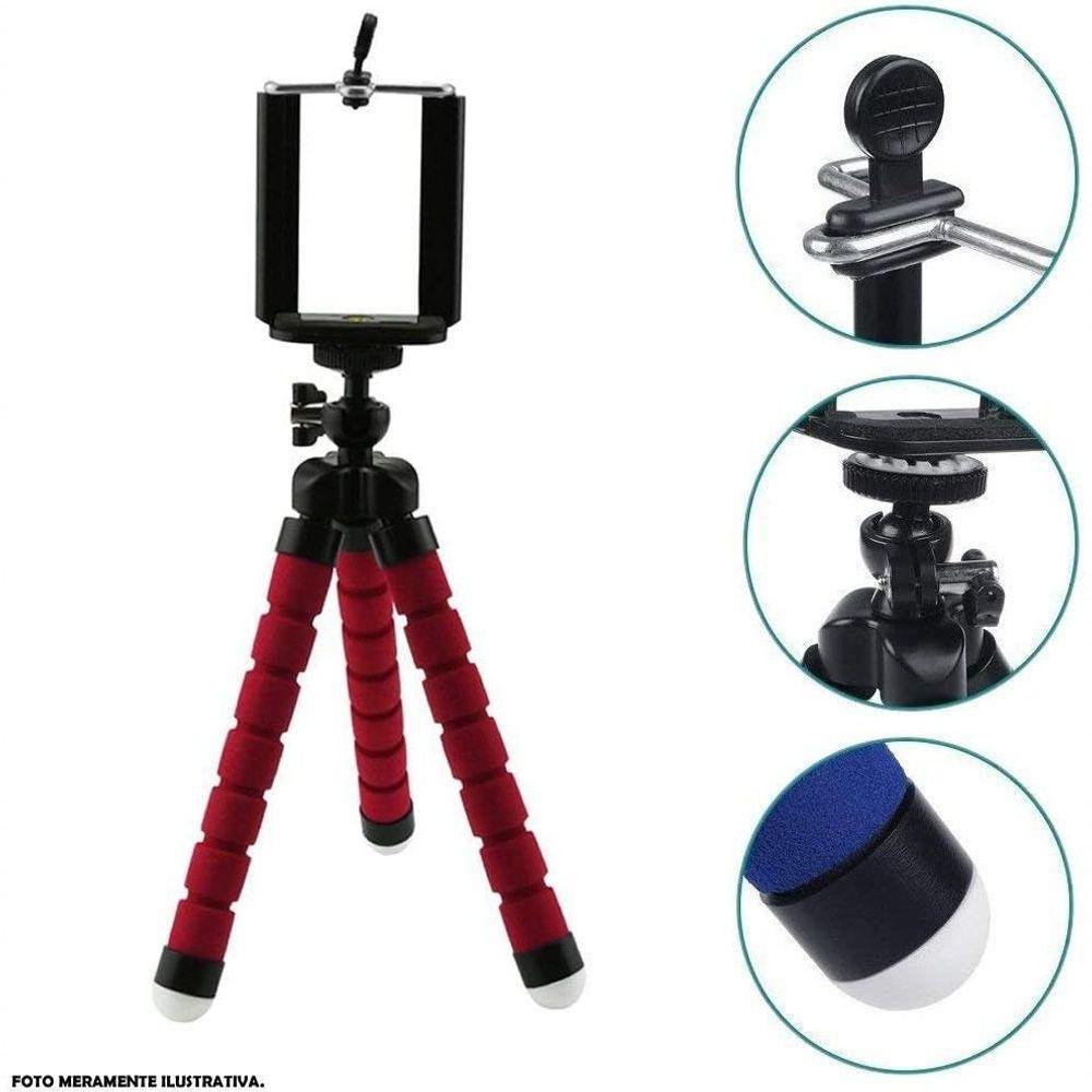 Tripé Para Celular Flexivel E Camera Vermelho P - 3
