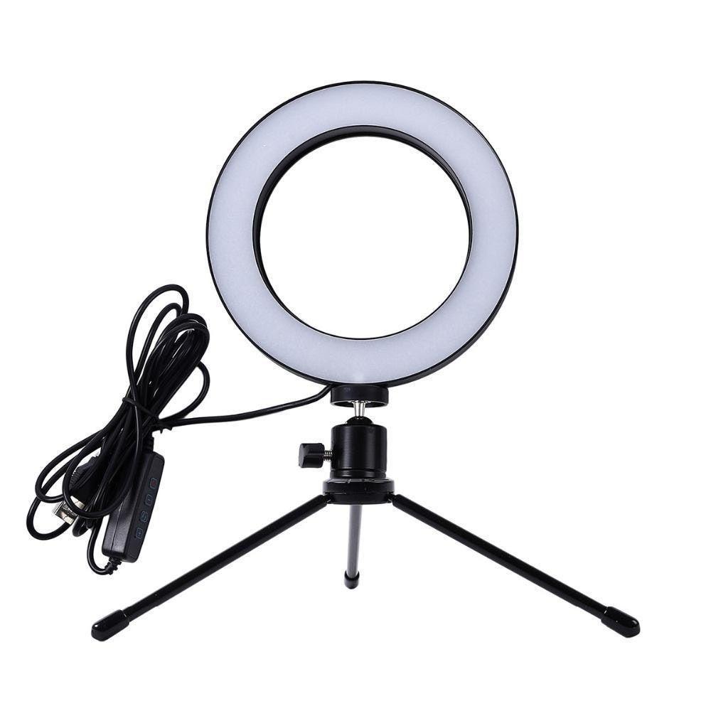 Iluminador Anel De Led Ring Light Usb 16Cm Com Mini Tripé . - 1