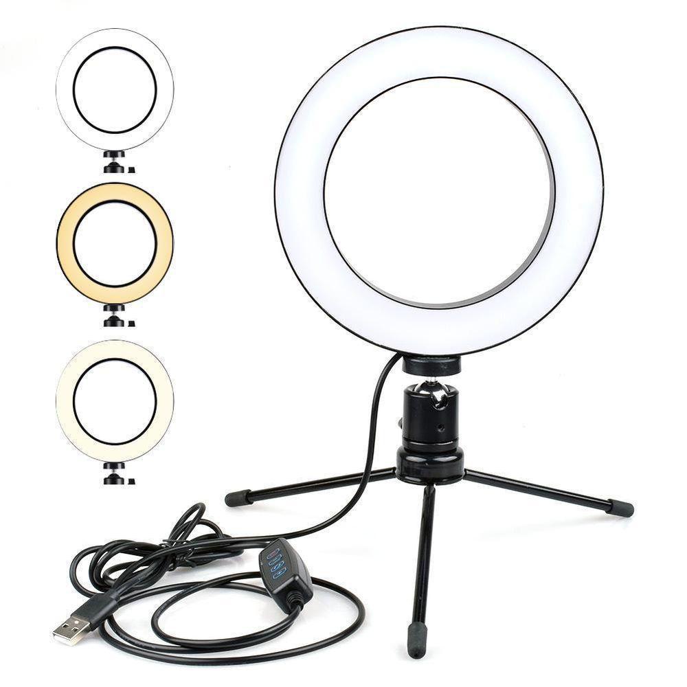 Iluminador Anel De Led Ring Light Usb 16Cm Com Mini Tripé . - 3