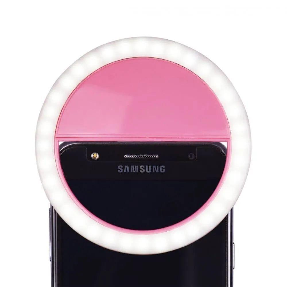 Iluminador Circular Led Celular/Smartphone Selfie Ring Light (Rosa) - 2