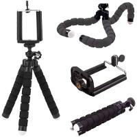 Tripe Suporte Celular Smartphone Flexível Tripé Gravar Vídeo Preto P - 1