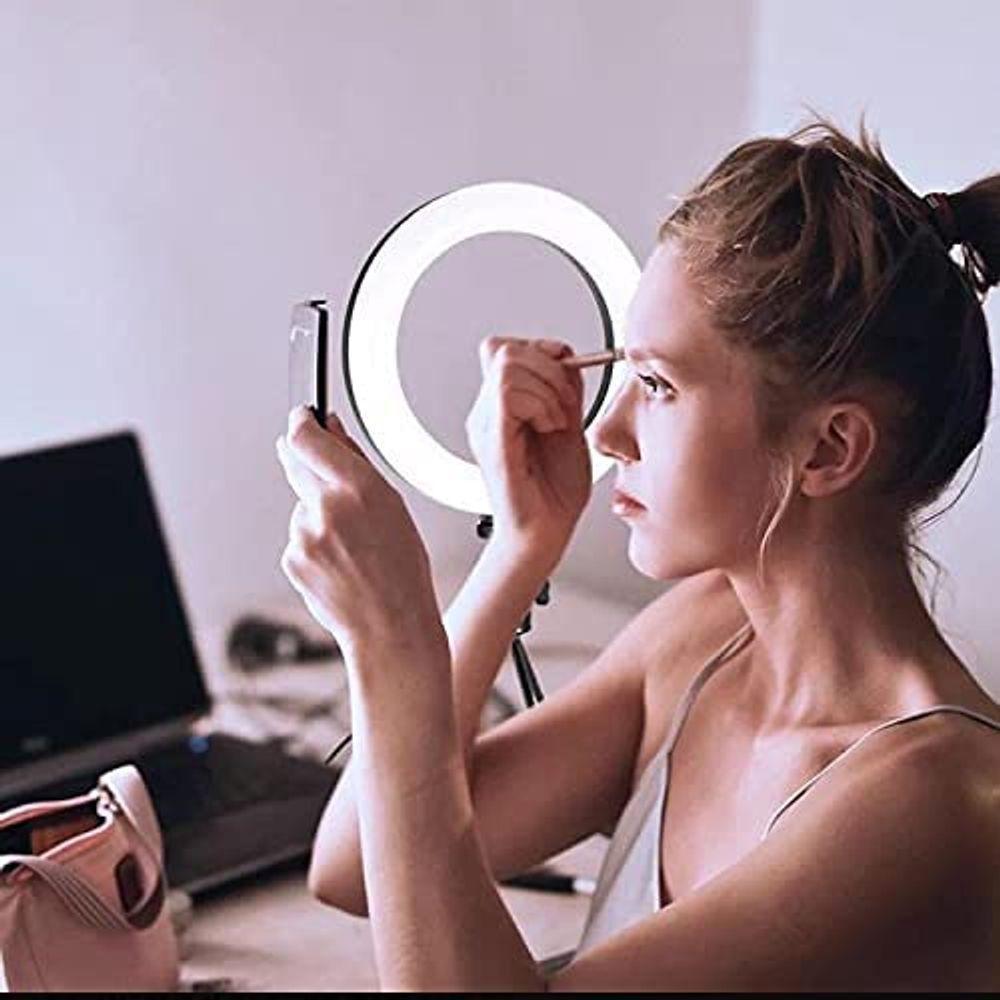 Iluminador Ring Light 6 Polegadas 16Cm Usb Led Apoio Mesa . - 3