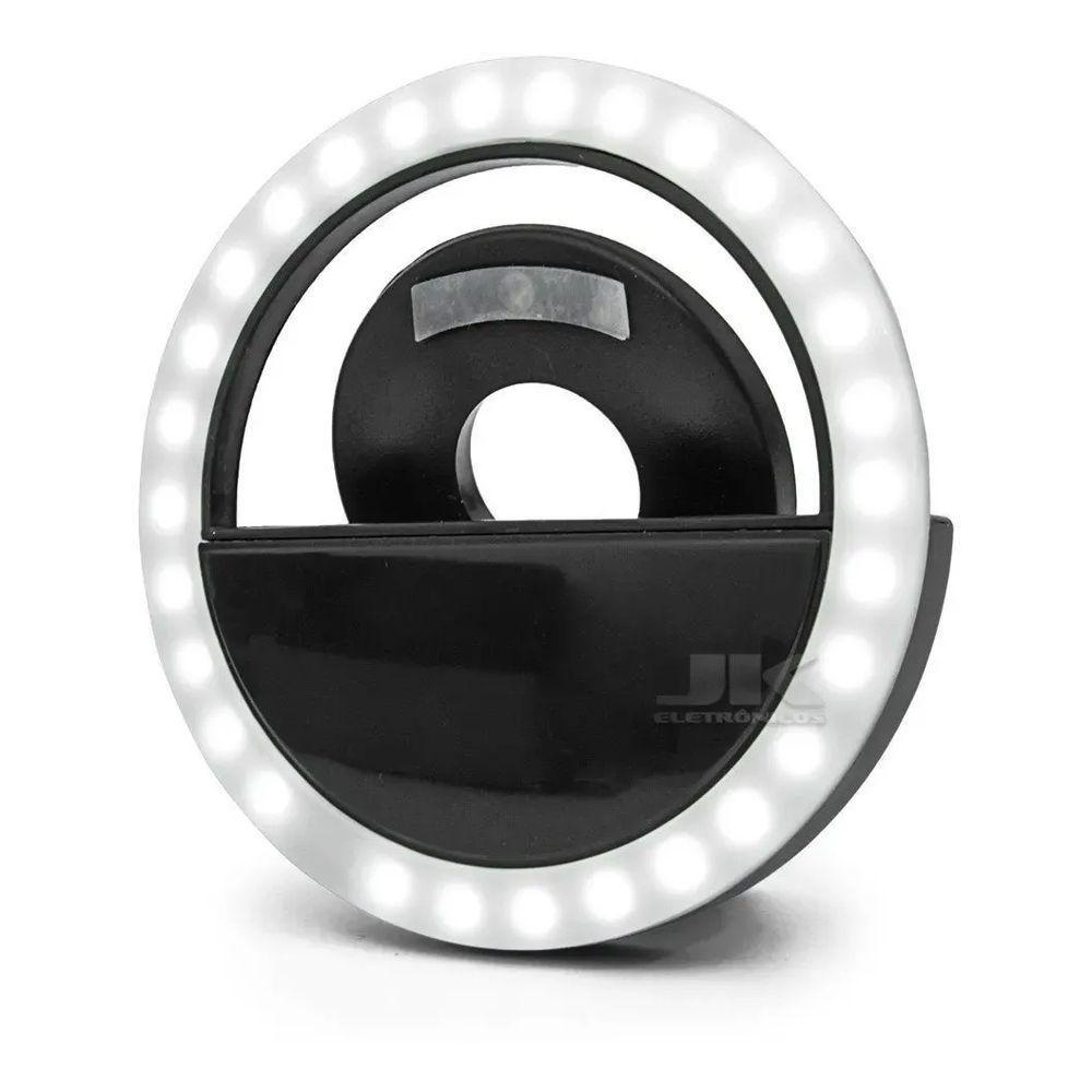 Anel Luz Pra Selfie Ring Light Flash Celular Universal Preto - 2