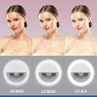 Luz Para Selfie Ring Light Celular Carga Via Usb Branco - 3