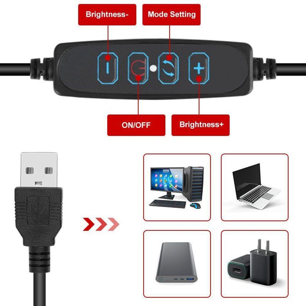 Ring Light 8" De Mesa + Tripé Iluminador Arco De Led - 4