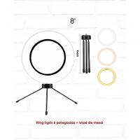 Ring Light 8" De Mesa + Tripé Iluminador Arco De Led - 1