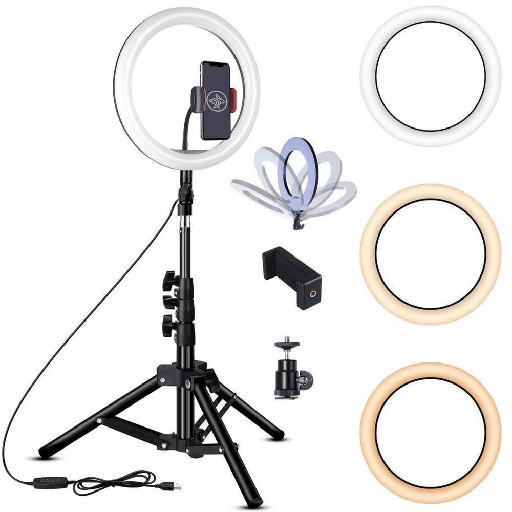 Kit Iluminador Luz Led Ring Light Youtuber 6 16Cm + Tripé - 3