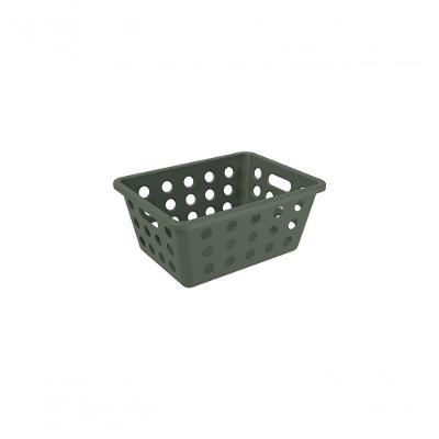 Cesta Pequena Organizadora 1,5 L Retangular Plástico Cor Verde Amazon Linha Flora Coza Verde Amazon