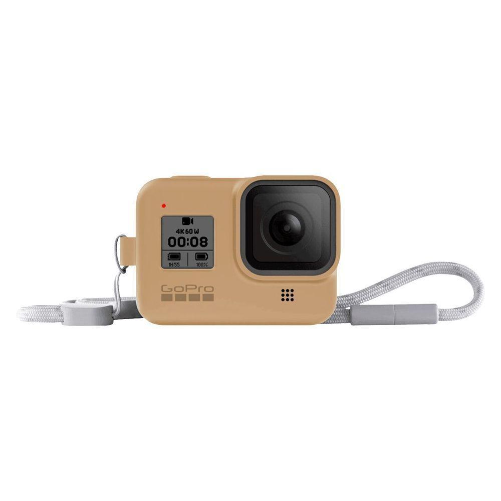 Capa Silicone Sleeve + Cordão Lanyard  para GoPro 8 Black Cor Marrom - 4