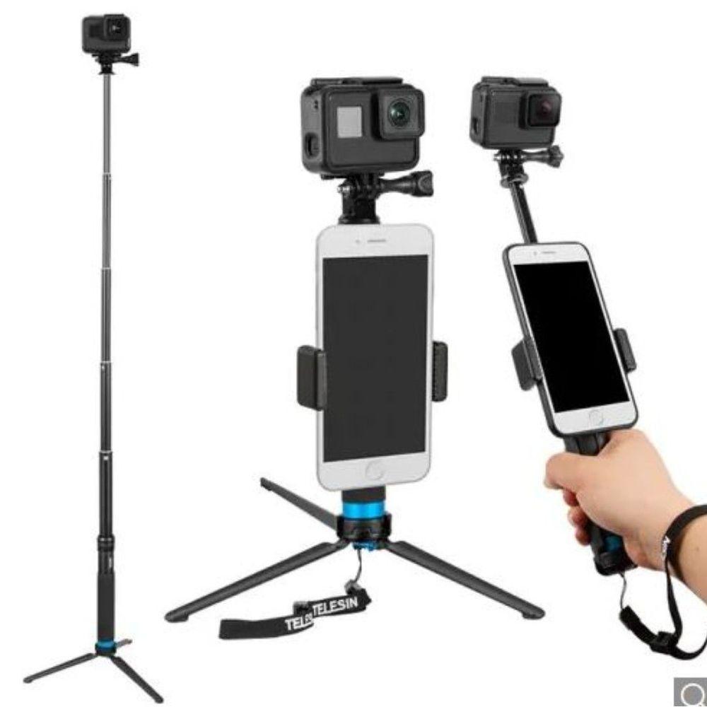 Bastão Tripé em Alumínio 90cm para GoPro e Similares - Telesin - 4