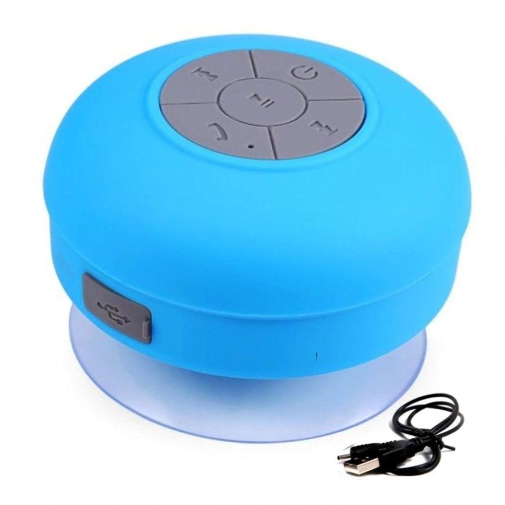 Mini Caixa de Som com Bluetooth e Microfone Resistente à Àgua Cor Azul - 1