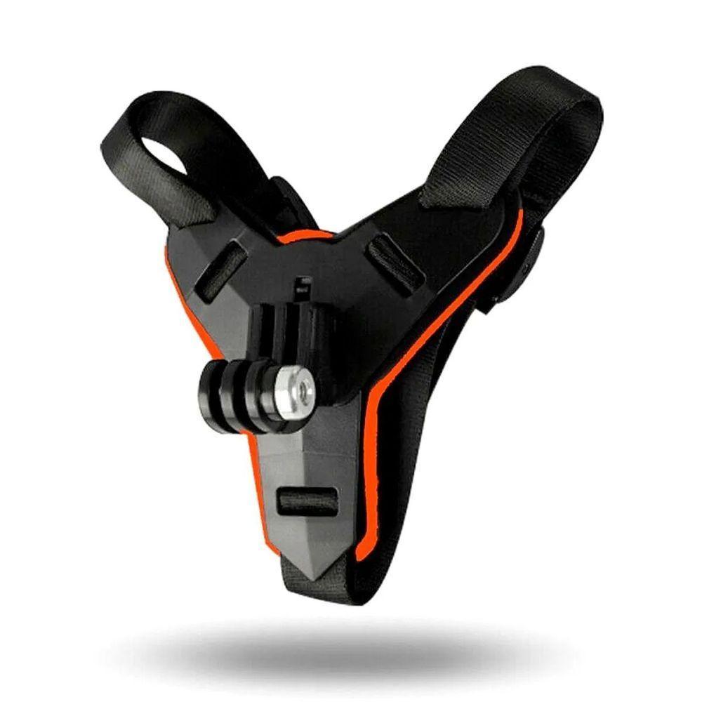 Fivela com Adaptador Capacete Queixeira para GoPro e Similares Cor Laranja - 1