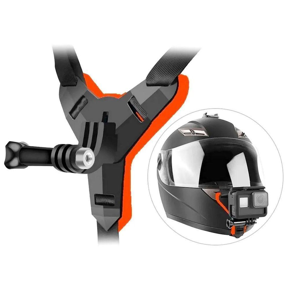 Fivela com Adaptador Capacete Queixeira para GoPro e Similares Cor Laranja - 4