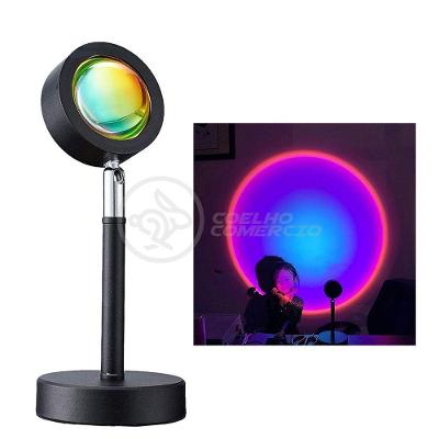 Mini Ring Light Sunset Projetor Lâmpada Tiktok Usb Arco íris