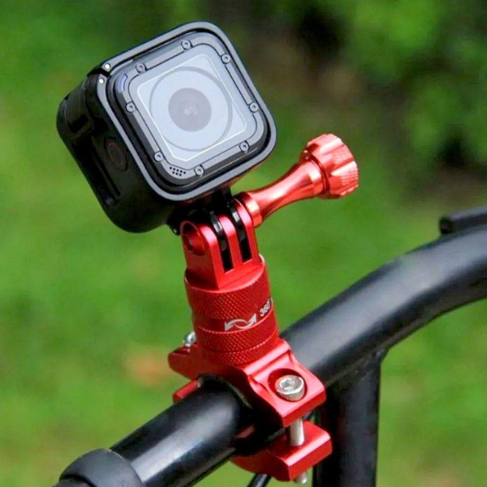 Suporte de Guidão em Alumínio 360° para GoPro e Similares Cor Vermelho - 5