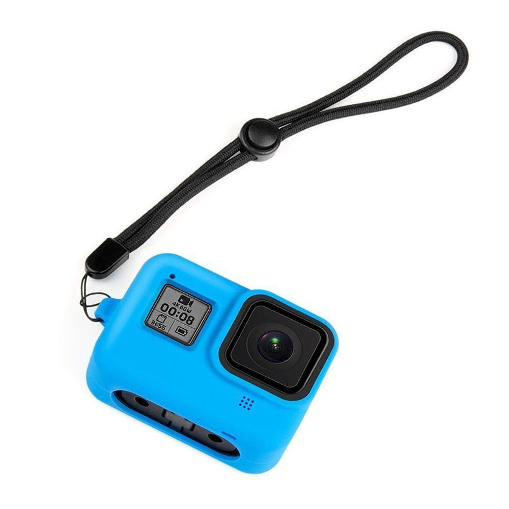 Capa Em Silicone Azul + Cordão Gopro Hero 8 - 2