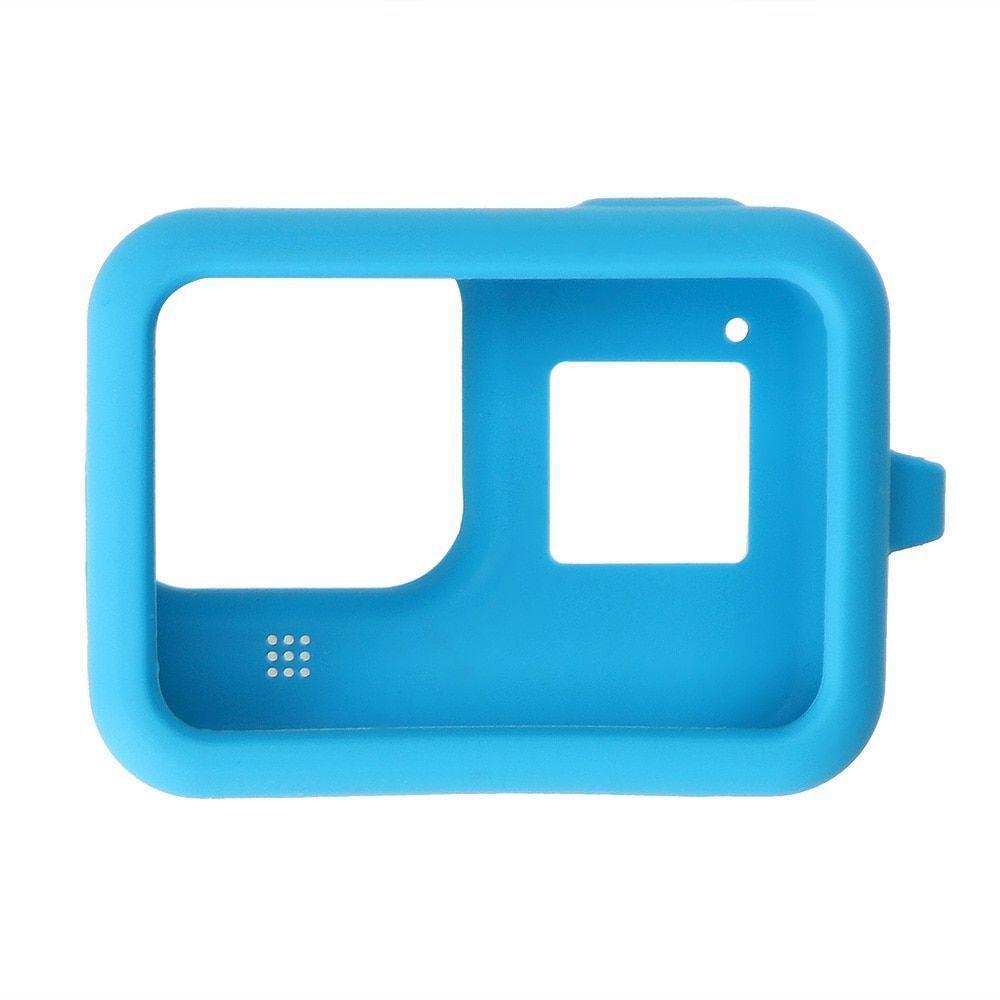 Capa Em Silicone Azul + Cordão Gopro Hero 8 - 5