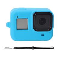 Capa Em Silicone Azul + Cordão Gopro Hero 8 - 1