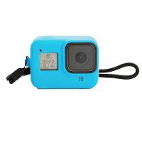 Capa Em Silicone Azul + Cordão Gopro Hero 8