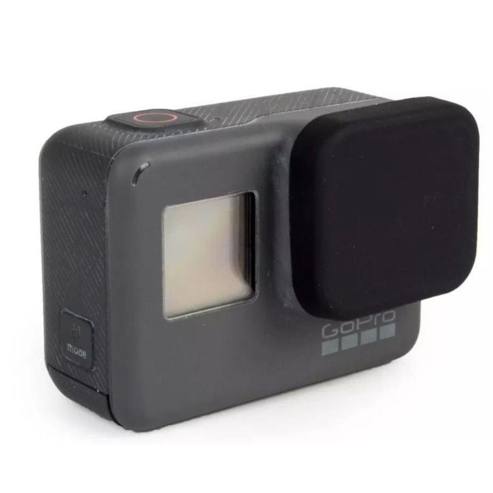 Tampa Protetora De Lente Em Silicone Preta Gopro Hero 5/6/7 - 8