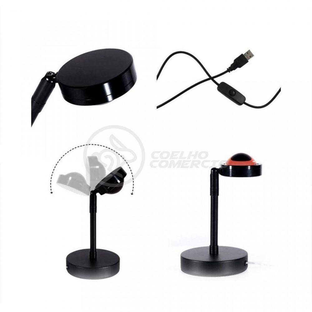 Mini Ring Light Sunset Projetor Lâmpada Tiktok Usb Arco íris - 8