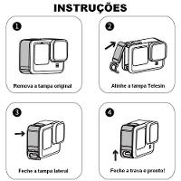 Tampa Lateral Aberta para Câmera GoPro 9, 10 e 11 Black - Telesin - 2