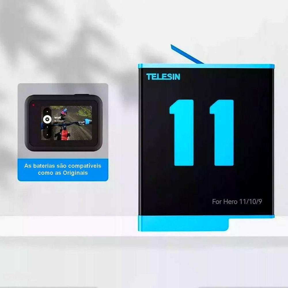 Bateria Recarregável para GoPro 11/10/9 Black - Telesin - 3