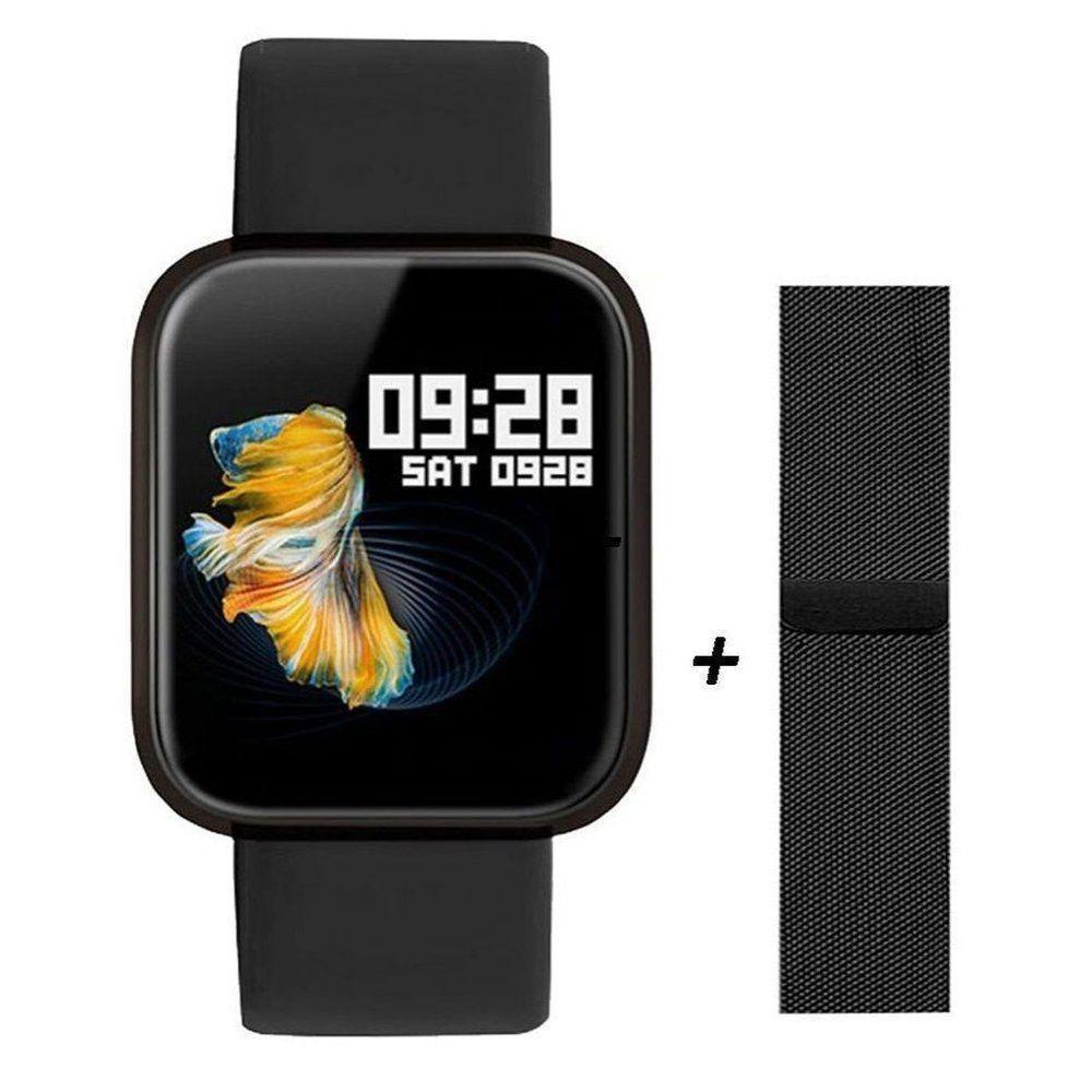 Smart Watch Feminino Oled P70 + Duas Pulseiras Preto - 2