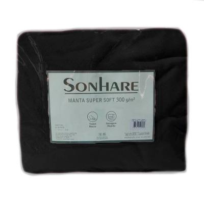 Manta Super Soft 300g Solteiro 1,60mx2,20m Sonhare Preto