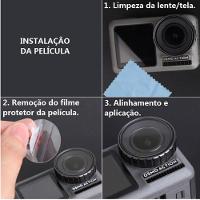 Película de Vidro para Lente e LCDs Câmera Osmo Action - 5