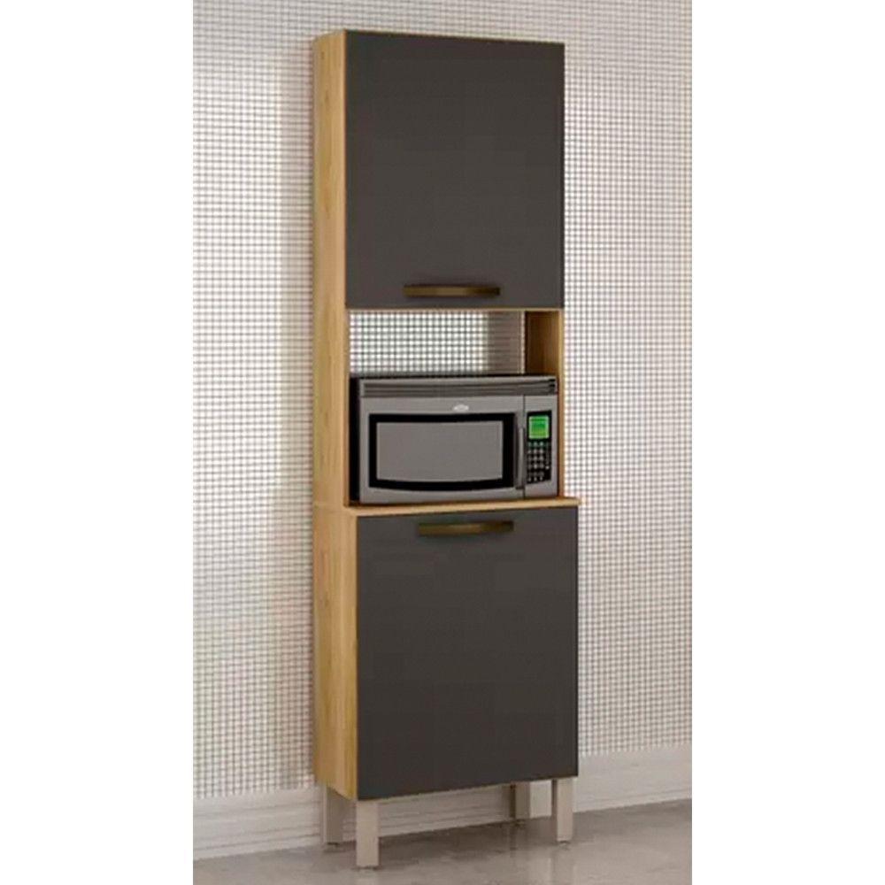 Cozinha Torre Quente Valência Carvalho/grafite Salleto Móveis Carvalho Com Grafite - 1