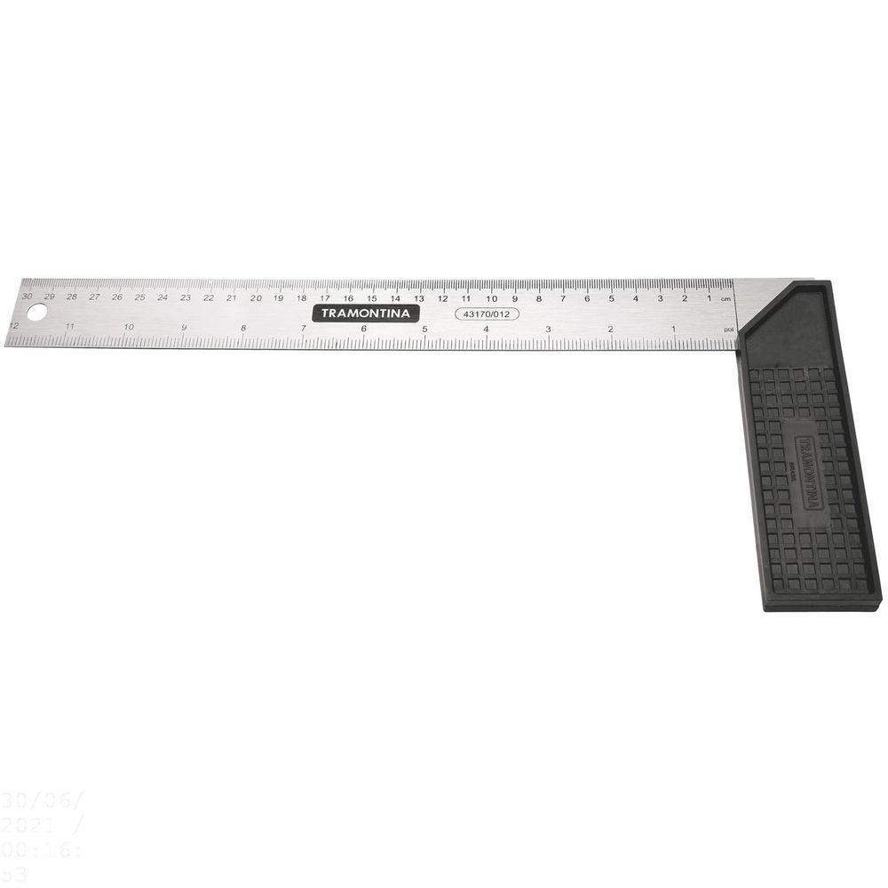 Esquadro 25 Cm Tramontina Em Aço Temperado Com Cabo Injetado Tramontina - 1