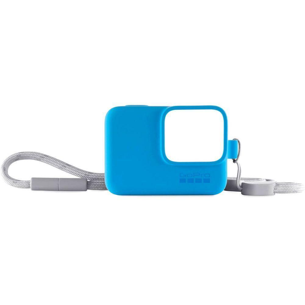 Capa Silicone Sleeve + Cordão Lanyard  para GoPro 5/6/7 Cor Azul - 4
