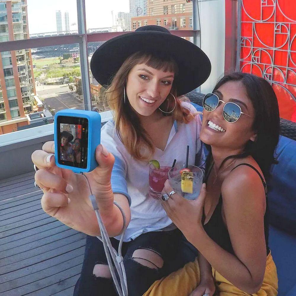 Capa Silicone Sleeve + Cordão Lanyard  para GoPro 5/6/7 Cor Azul - 6